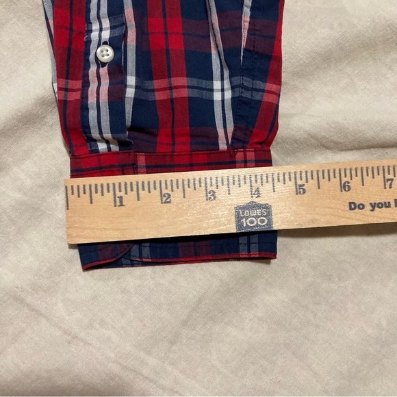 CHAPS Red, White, & Blue Button Down Long Sleeve Shirt | Stretch Easy Care - Picture 4 of 14